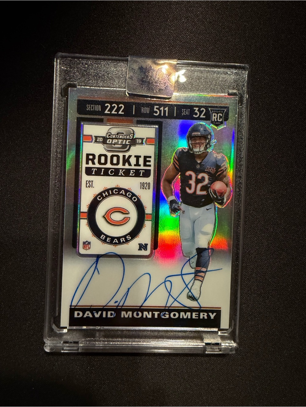 David Montgomery Rookie Ticket Autograph - Chicago Bears